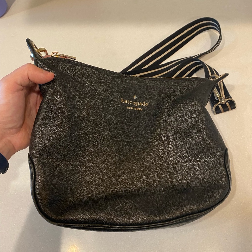 kate spade new york Leila Women's Pebbled Leather North South Crossbody Bag Blk - Picture 5 of 16